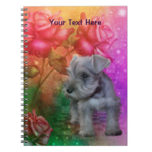 Schnauzer Puppy Fantasy Hund Art bärbar dator Anteckningsbok Med Spiral