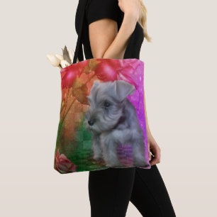 Schnauzer Puppy Hund Animal Art Tygkasse