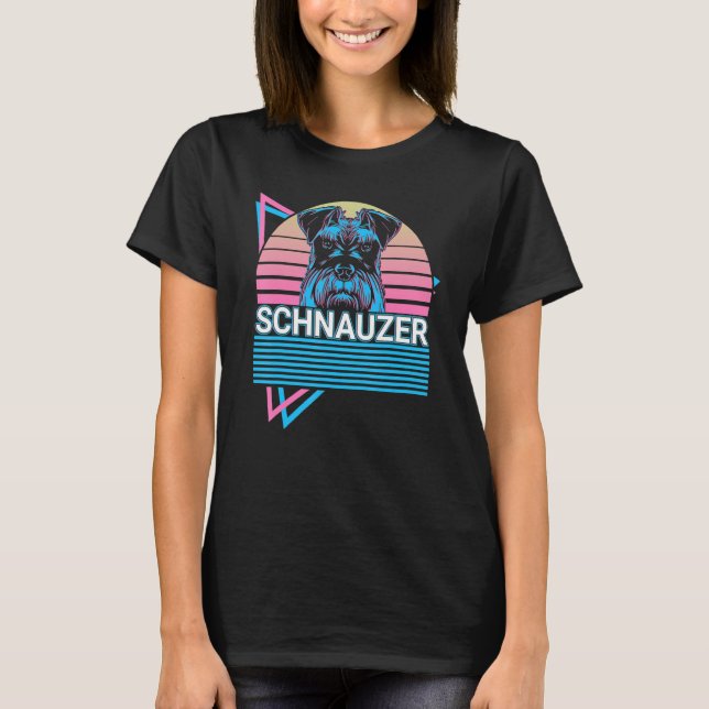 Schnauzer Retro T Shirt (Framsida)