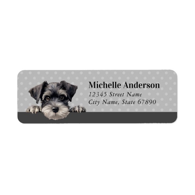 Schnauzer-Returetiketter Returadress Etikett (Framsidan)