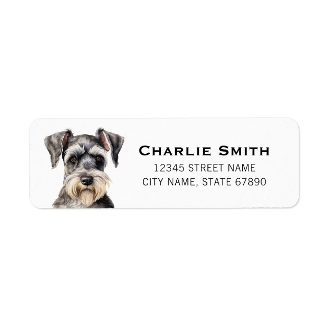 Schnauzer Returetiketters Returadress Etikett (Framsidan)