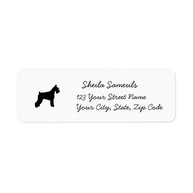 Schnauzer returetiketters returadress etikett (Framsidan)