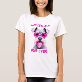Schnauzer Rosa Heart Heart- Shaped Sunglass T Shirt