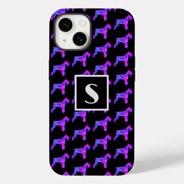 Schnauzer Rosa Silhouette Mono Black (Baksida)