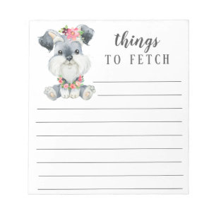 Schnauzer Sak to Fetch Anteckningsblock