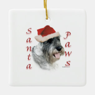 Schnauzer Santa Tassar Julgransprydnad Keramik
