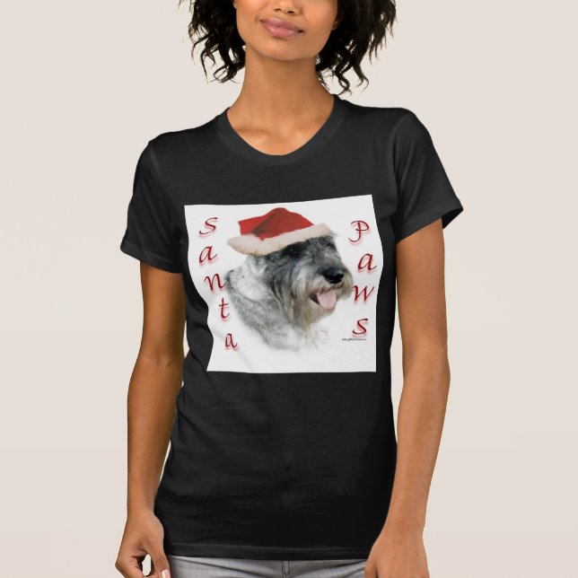 Schnauzer Santa Tassar Tee Shirt (Framsida)