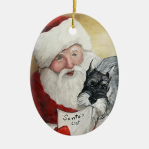 Schnauzer&Santas listar prydnaden för hundkonstju Julgransprydnad Keramik
