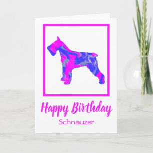 Schnauzer Shock rosa Silhouette Hund Funny Birthda Kort