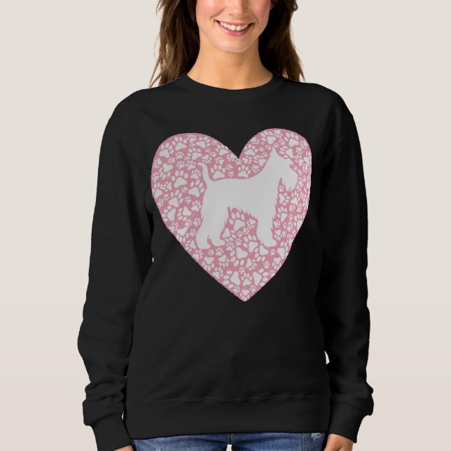 Schnauzer Silhouette Heart Paws Adorable T Shirt (Framsida)