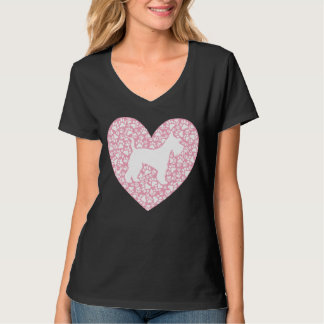 Schnauzer Silhouette Heart Paws Adorable T Shirt