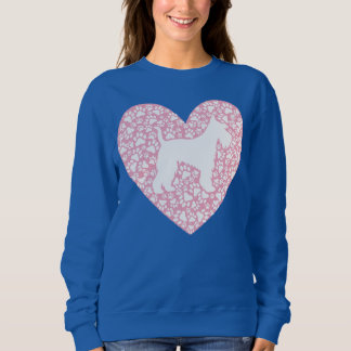 Schnauzer Silhouette Heart Paws Adorable T Shirt