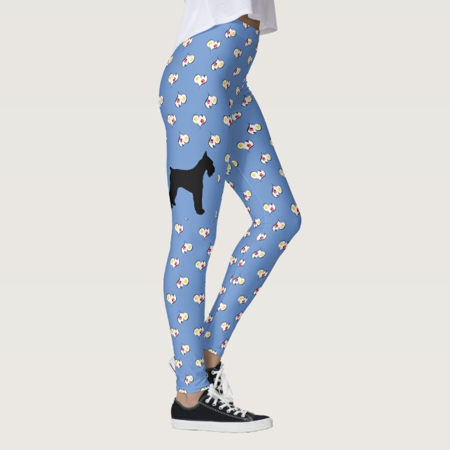 Schnauzer Silhouette Hearts Leggings (Höger)