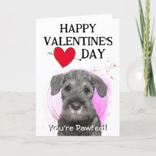 Schnauzer skräddarsydd hjärtansdags-kort helgkort
