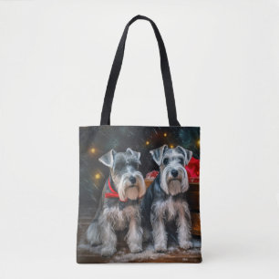 Schnauzer Snöig släde juldekoration Tygkasse