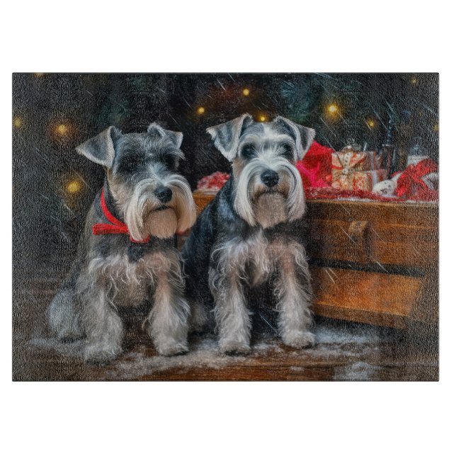 Schnauzer Snowy Sleigh-juldekretet (Framsidan)