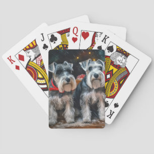 Schnauzer Snowy Sleigh-juldekretet Casinokort