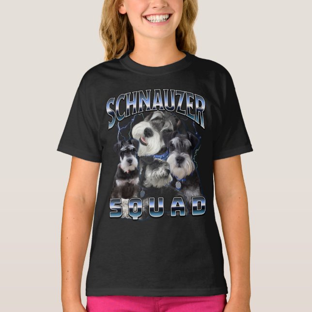 Schnauzer Squad - Bootleg Rap Stil T Shirt (Framsida)