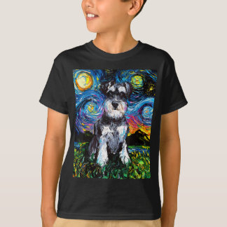 Schnauzer Starry Night Impressionist Hund Art av A T Shirt