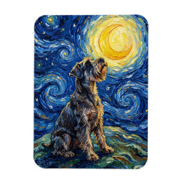 Schnauzer Starry Night Painting Flexible Magnet