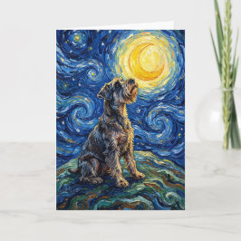Schnauzer Starry Night Painting Kort
