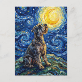 Schnauzer Starry Night Painting Vykort