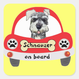 Schnauzer, styrelsen fyrkantigt klistermärke