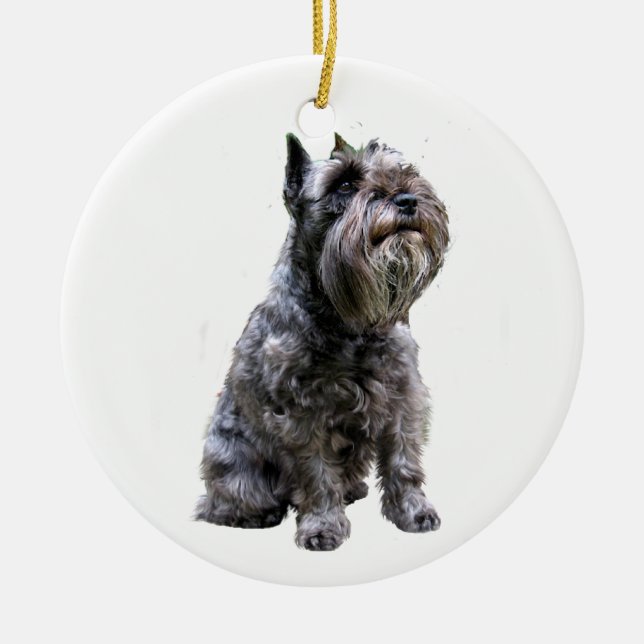 Schnauzer - Svart #1 Julgransprydnad Keramik (Framsidan)
