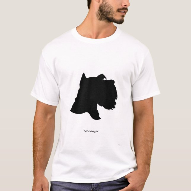 Schnauzer - svart Silhouette T-shirt (Framsida)