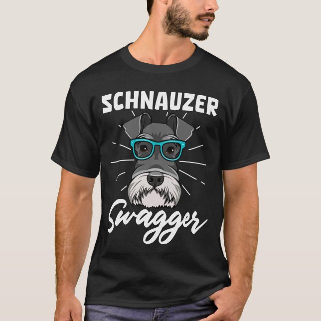 Schnauzer Swagger Hund T Shirt (Framsida)