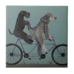 Schnauzer Tandem Kakelplatta<br><div class="desc">Schnauzer Tandem av Fabfunky. Har schnauzers som kör en cykel i en vismisk,  steampunk stil. | 192047D</div>