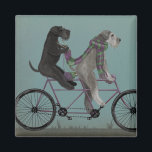 Schnauzer Tandem Magnet<br><div class="desc">Schnauzer Tandem av Fabfunky. Har schnauzers som kör en cykel i en vismisk,  steampunk stil. | 192047D</div>