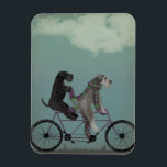 Schnauzer Tandem Magnet<br><div class="desc">Schnauzer Tandem av Fabfunky. Har schnauzers som kör en cykel i en vismisk,  steampunk stil. | 192047D</div>