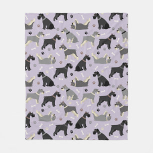 Schnauzer Tass och Bones Fleece Blanket