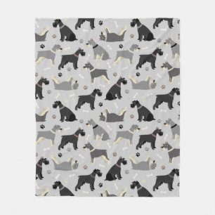Schnauzer Tass och Bones Fleece Blanket