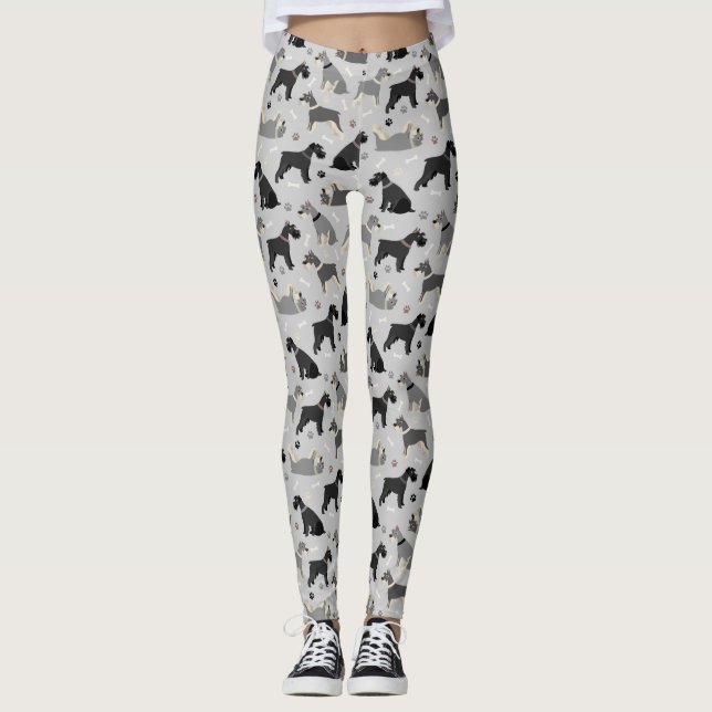 Schnauzer Tass och Bones Leggings (Framsida)