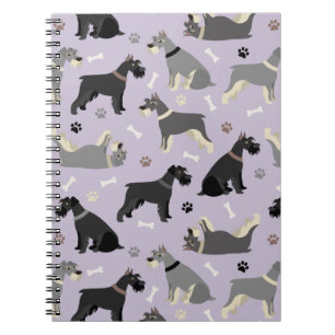 Schnauzer Tass och Bones Notebook Anteckningsbok