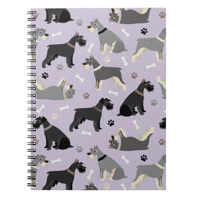 Schnauzer Tassar och Bones Notebook Anteckningsbok (Framsidan)