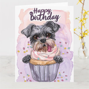Schnauzer Tecknad Anime Cupcake Tassar Kort