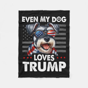 Schnauzer till och med min Hund Trump Funny Fleecefilt