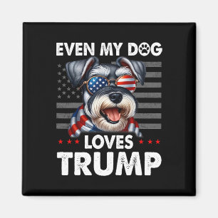 Schnauzer till och med min Hund Trump Funny Magnet