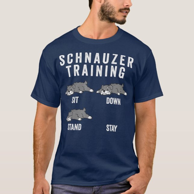 Schnauzer Training Hund T Shirt (Framsida)