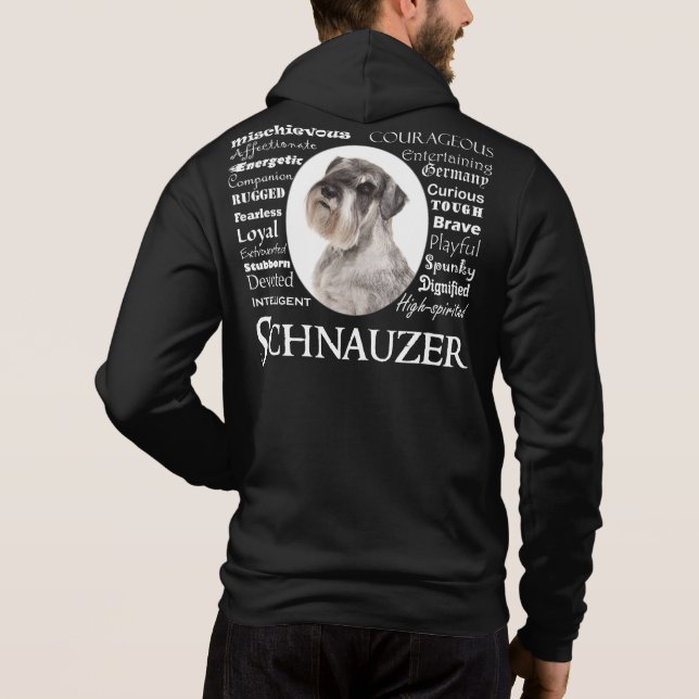 Schnauzer Traits Hoodie T Shirt (Baksida)