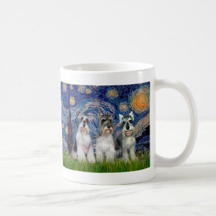 Schnauzer (tre) - Stjärnnatt Kaffemugg