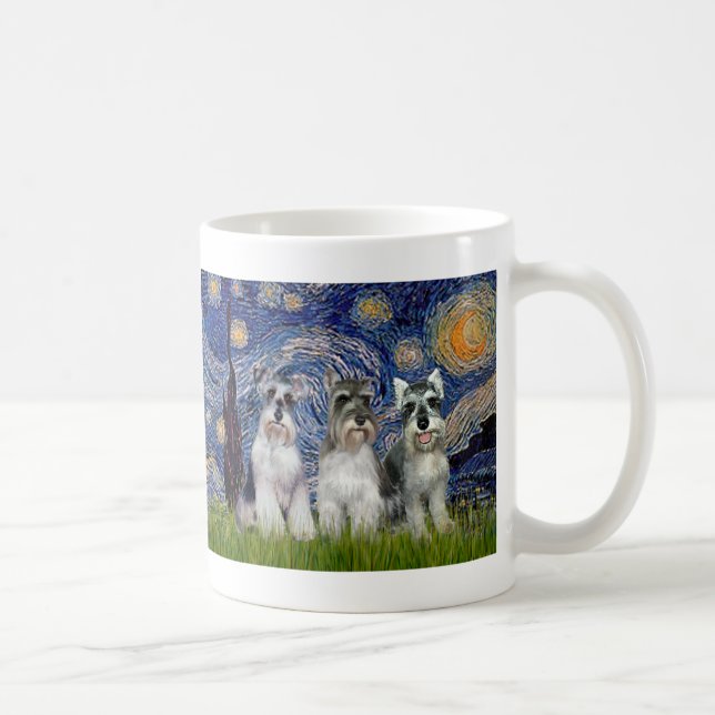 Schnauzer (tre) - Stjärnnatt Kaffemugg (Höger)