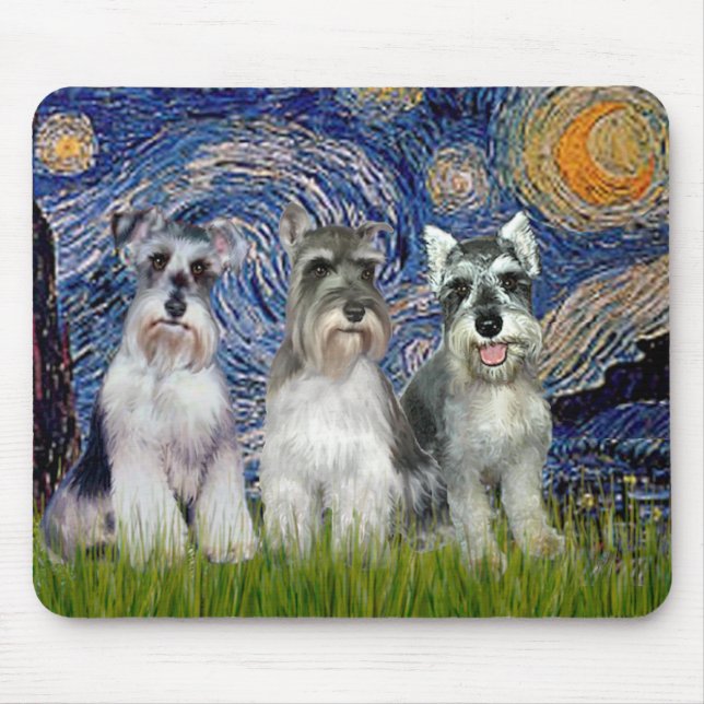 Schnauzer (tre) - Stjärnnatt Musmatta (Framsidan)