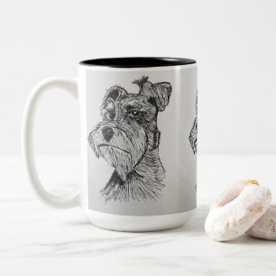 Schnauzer Två-Tonad Mugg