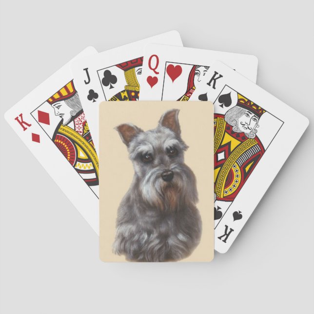 Schnauzer-uppspelningskort för Hund Casinokort (Baksidan)