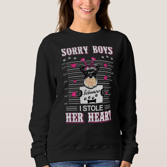 Schnauzer Valentines day I Stole Hennes hjärtval T Shirt (Framsida)
