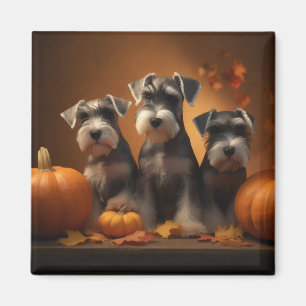 Schnauzer Valp Höstglädje Pumpa Magnet